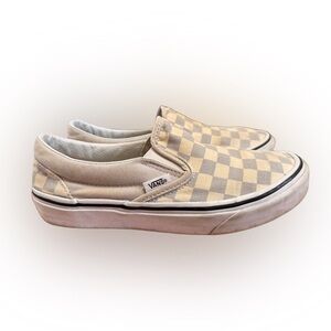 Vans Light Blue Checkered Slip On